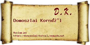 Domoszlai Kornél névjegykártya