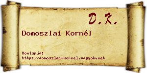 Domoszlai Kornél névjegykártya