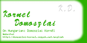 kornel domoszlai business card