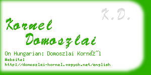 kornel domoszlai business card